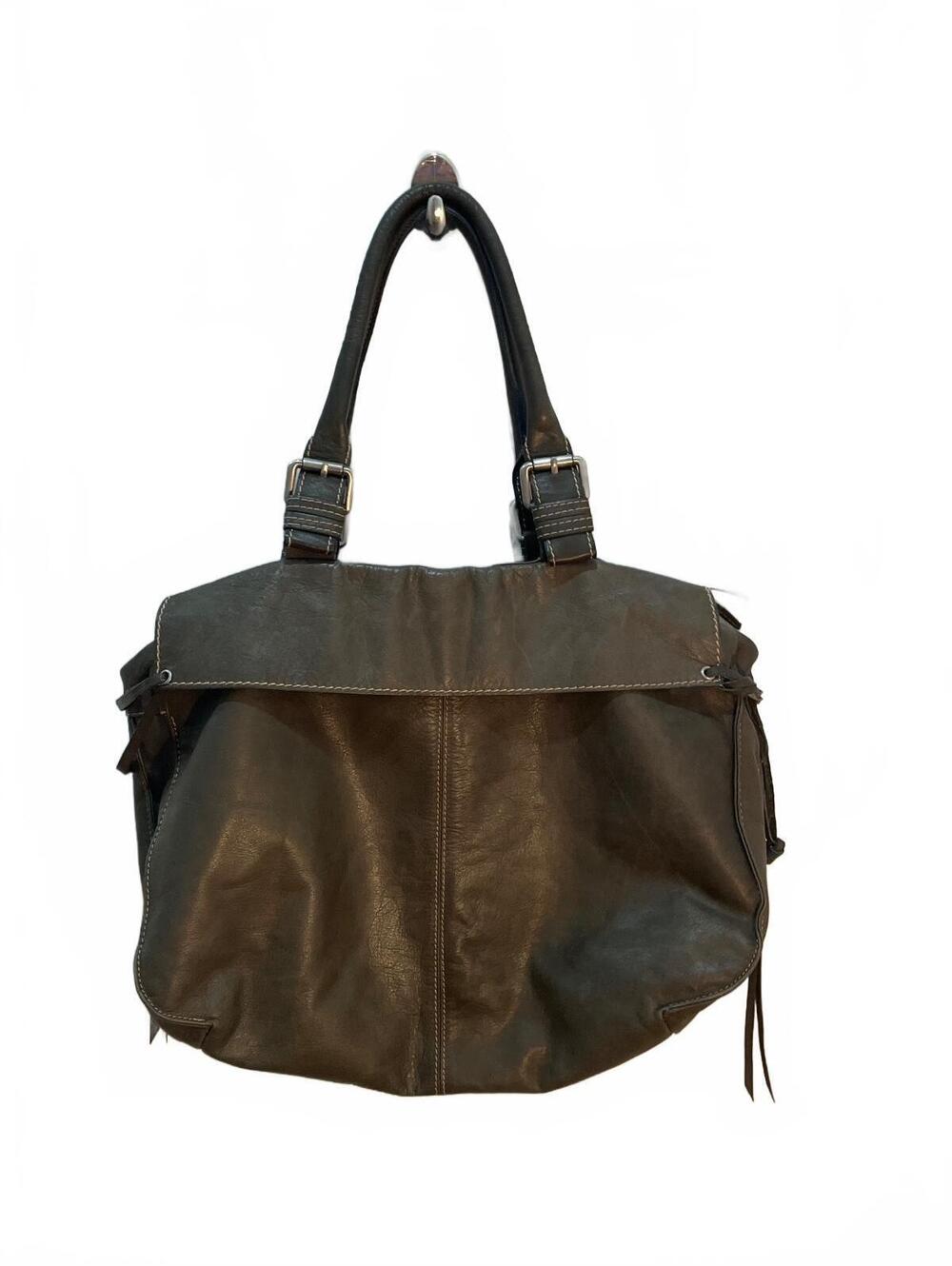 Sundance Made in Italy Olive Green Leather Tote Bag